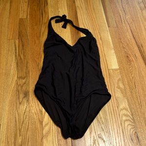 J crew black halter bathing suit.